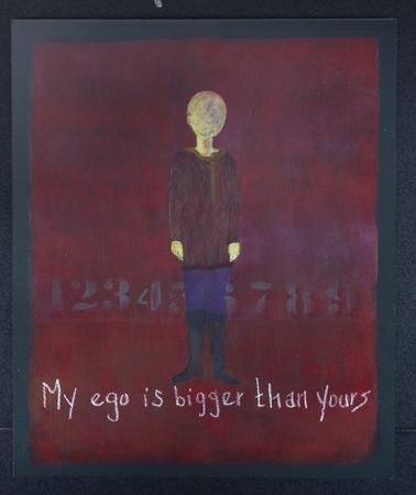 EGO, 14 x 11, acrylic on deep cradled board